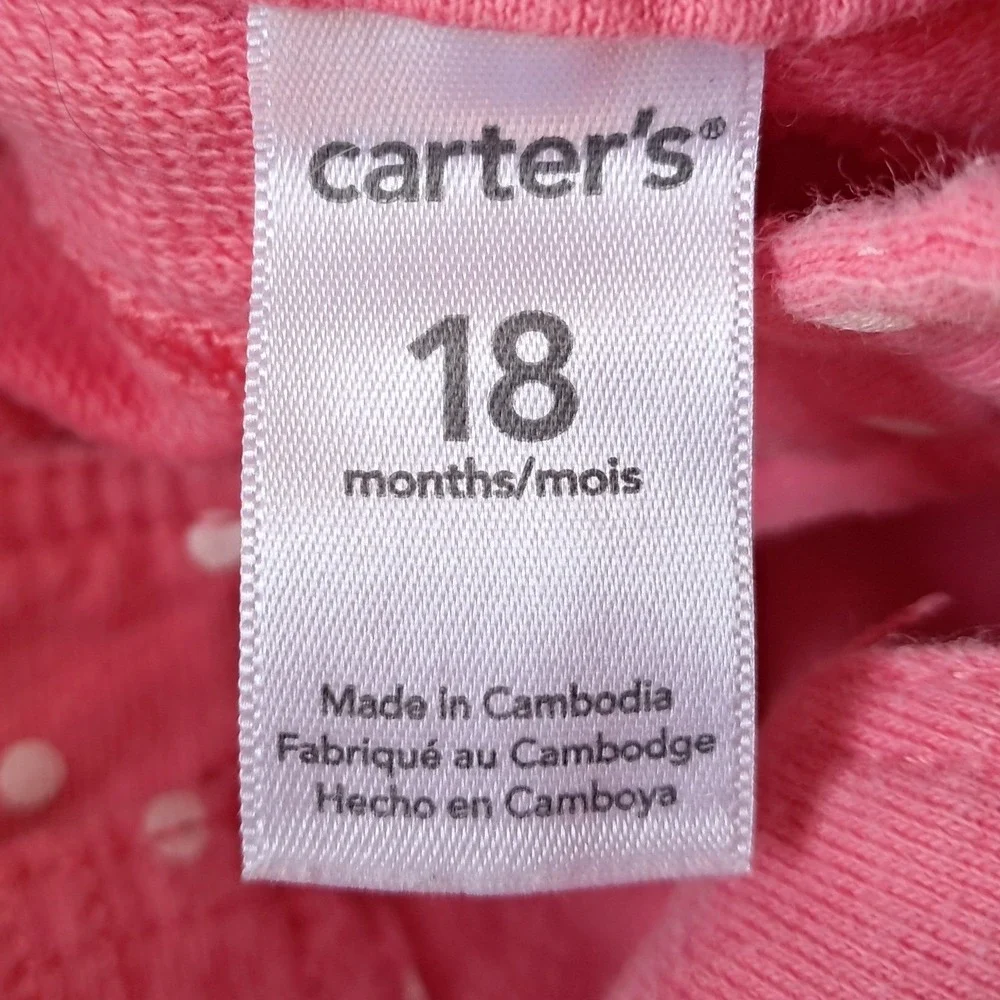 Carters Pink Polka Dot Overalls 18 Months‎